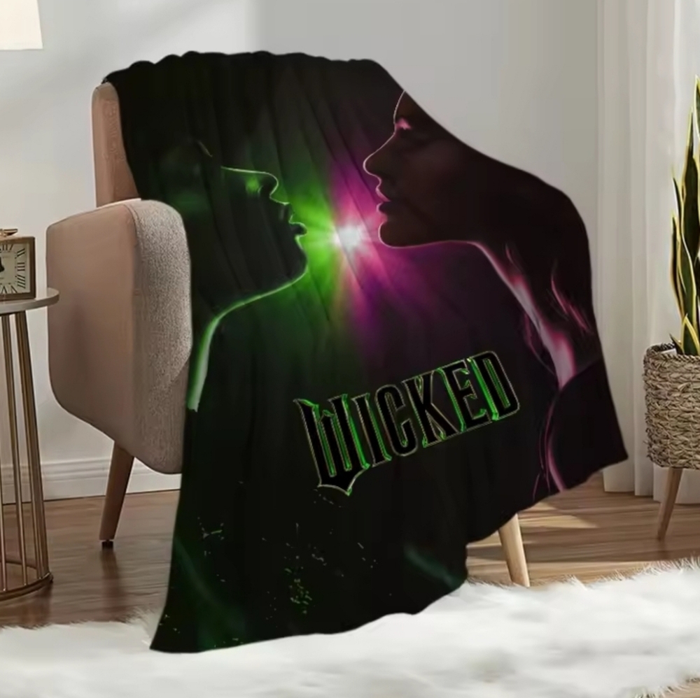 Wicked Green and Purple Throw Blanket 50x75 cm
